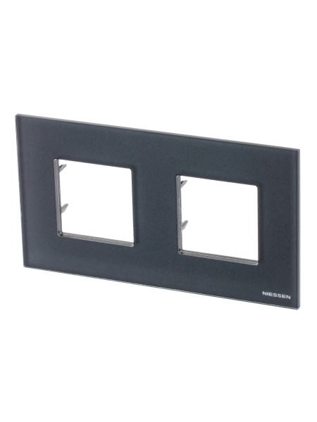 ABB NIE Zenit Стекло графит Рамка 2-я 2+2 мод 2CLA227200N3801