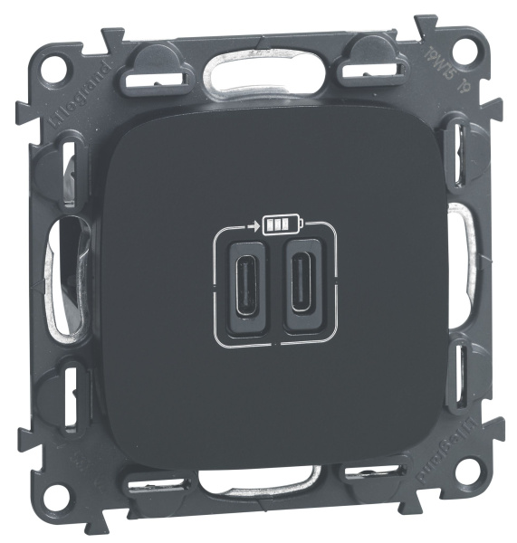 Купить Legrand Vln-a Антрацит Зарядка USB C-C 755348