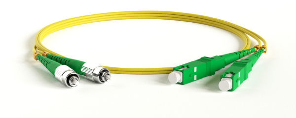 Hyperline FC-D2-9-FC/AR-SC/AR-H-5M-LSZH-YL Патч-корд волоконно-оптический (шнур) SM 9/125 (OS2), FC/APC-SC/APC, 2.0 мм, duplex, LSZH, 5 м 238592