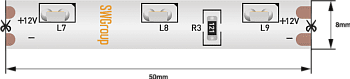 SWG Лента светодиодная стандарт 315, 60 LED/м, 4,8 Вт/м, 12В , IP67, Цвет: Теплый белый SWG31560-12-4.8-WW-67