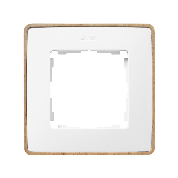 Simon 82 Detail Белый, основание дерево Рамка 1-ая 8201610-270