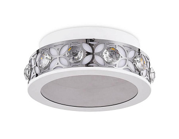 Ambrella Настенно-потолочный светодиодный светильник с хрусталем FA9420 WH/CH белый/хром 3000K 16W D200*80