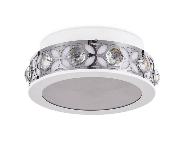 Ambrella Настенно-потолочный светодиодный светильник с хрусталем FA9420 WH/CH белый/хром 3000K 16W D200*80