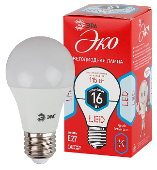ЭРА ECO LED A60-16W-840-E27 Лампа (диод, груша, 16Вт, нейтр, E27)