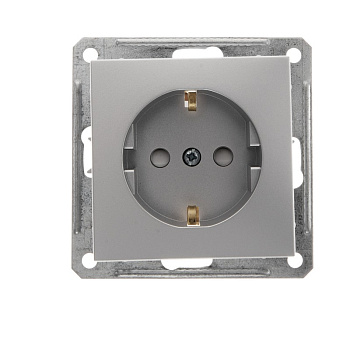 Systeme Electric Wessen 59 Матовый хром Розетка с/з с защитными шторками