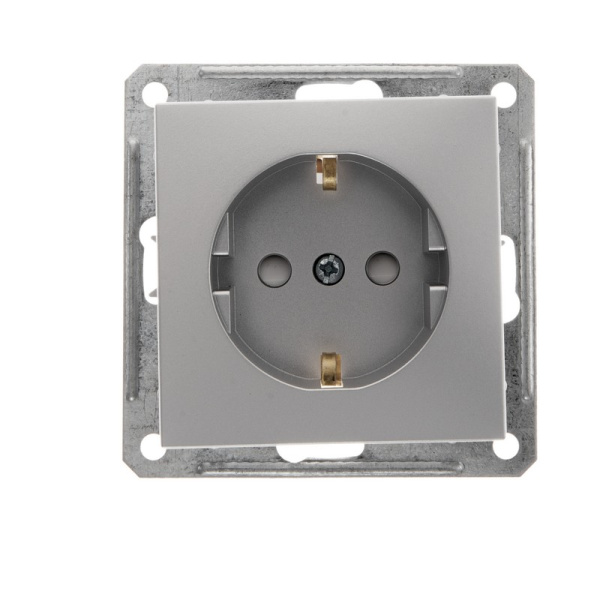 Systeme Electric Wessen 59 Матовый хром Розетка с/з с защитными шторками