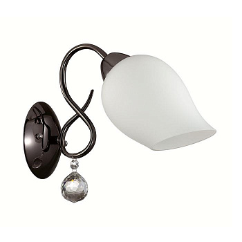 Lumion 3076/1W LN16 186 темный хром/стекло/хрусталь Бра E27 60W 220V RONDINA