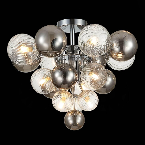 Купить ST Luce SL1124.102.10 Люстра потолочная Хром/Дымчатый,Прозрачный G9 10*3W (из 2-х коробок)