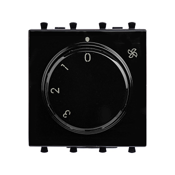 DKC Механизм управления вентиляторами модульный, "Avanti", "Черный квадрат", 2 модуля