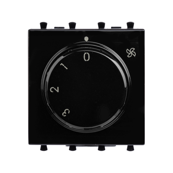 DKC Механизм управления вентиляторами модульный, "Avanti", "Черный квадрат", 2 модуля