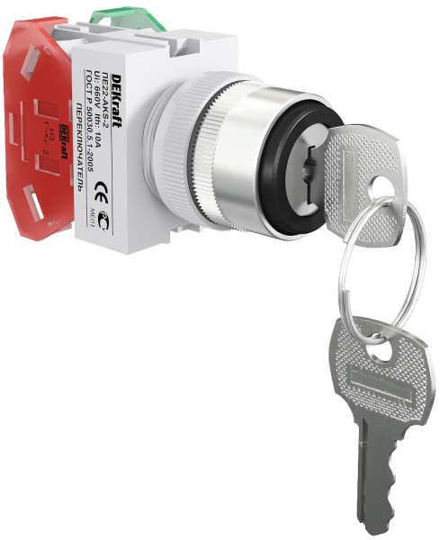 Купить Dekraft Переключатель на 2 фикс. полож. I-O с ключом AKS-2 ПЕ-22