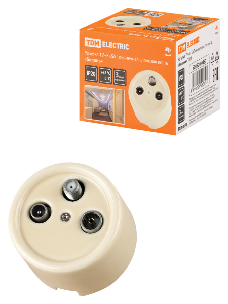 TDM Розетка TV+R+ SAT оконечная сл. кость «Болонь» SQ1820-0357