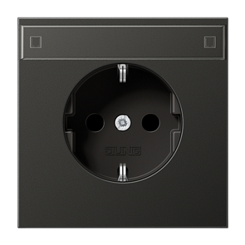 JUNG Штепсельная розетка SCHUKO 16A 250V~ с полем для надписи антрацит AL1520NAAN