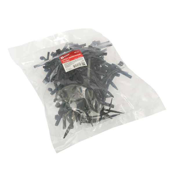 Купить EKF PROxima Хомут дюбельный черный (7х150) (50шт.)