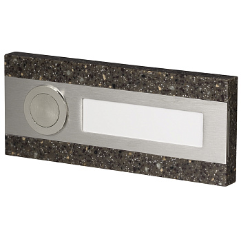Zamel Кнопка звонка интерьерная, прямоугольная, нерж. сталь/коричневый искусств. камень, 50 В PDK-250/1-BRA
