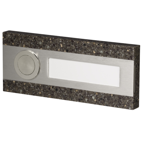 Zamel Кнопка звонка интерьерная, прямоугольная, нерж. сталь/коричневый искусств. камень, 50 В PDK-250/1-BRA