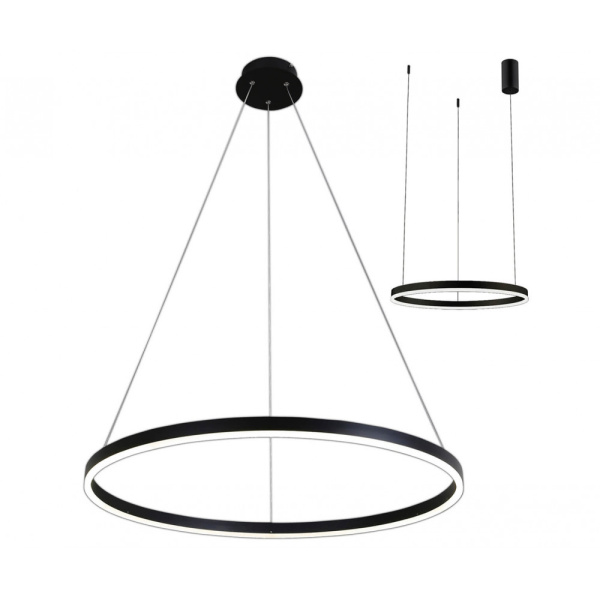 Kink Light 08213,19A(3000K) Подвес Тор черный d60 h150 Led 36W (3000K) 2 типа крепления