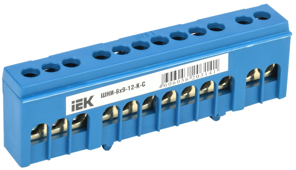IEK Шина N ноль в корп изол на DIN-рейку ШНИ-6х9-12-К-С