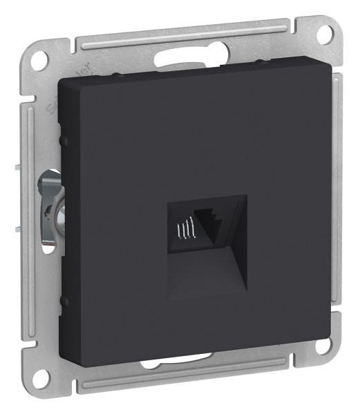 Купить Systeme Electric AtlasDesign Карбон Розетка телефонная RJ11, механизм