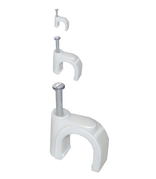 Купить IEK Скоба 5мм круглая пластиковая (20шт)