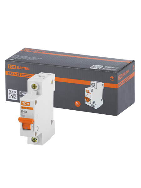 TDM Авт. выкл.ВА47-63 1Р 40А 4,5кА х-ка B SQ0218-0043