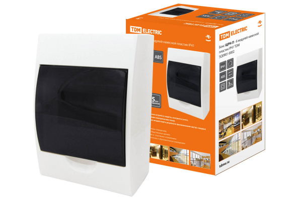 TDM Бокс ЩРН-П-6модулей навесной пластик IP41 SQ0901-0002