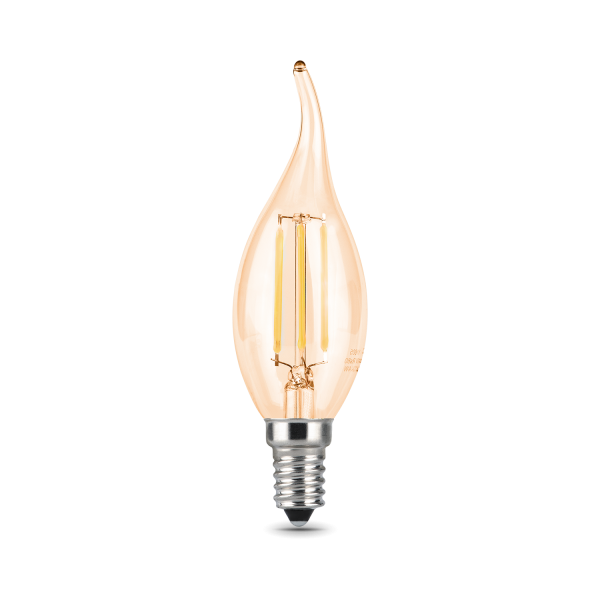 Купить Gauss Лампа Filament Свеча на ветру 5W 420lm 4100К Е14 golden LED 104801805