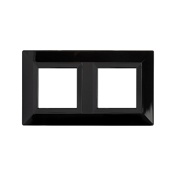 DKC Рамка из металла, "Avanti", черная, 2 поста (4 мод.)