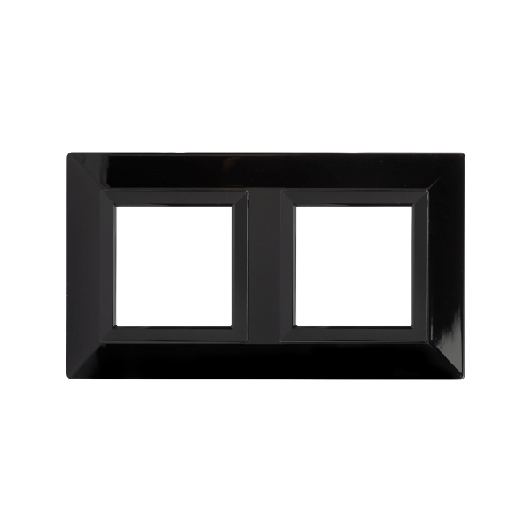 DKC Рамка из металла, "Avanti", черная, 2 поста (4 мод.)