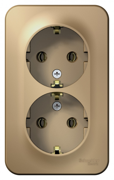 Systeme Electric Blanca наруж Титан Розетка 2-ая с/з без шторок 16А, 250В, изолир. пластина