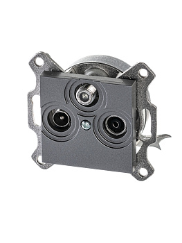 ABB EPJ Levit сталь / дымчатый чёрный Розетка TV-R-SAT, сталь 2CHH083303A6069