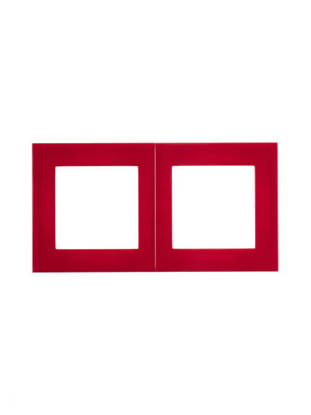 Купить ABB EPJ Levit красный / дымчатый чёрный Рамка 2 поста 2CHH015020A6065
