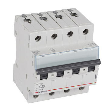 Legrand TX3 Автоматический выключатель 4P 20A (С) 6000/10kA 403959