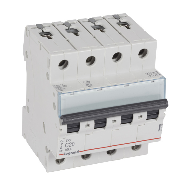 Legrand TX3 Автоматический выключатель 4P 20A (С) 6000/10kA 403959