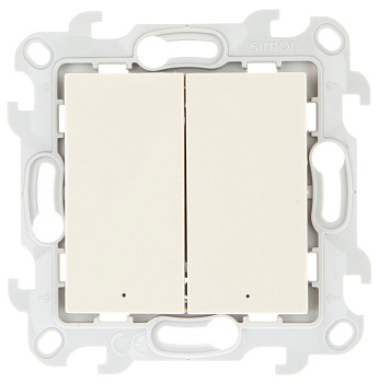 Simon 24 Слоновая кость Двухклавишный выключатель с подсветкой 2450392-031