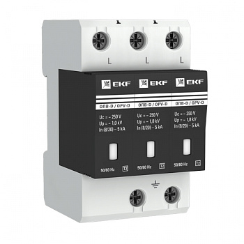 EKF PROxima Ограничитель импульсных напряжений ОПВ-D/3P In 5кА 230В с сигн.