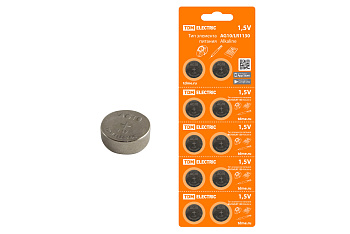 TDM Элемент питания AG10/LR1130 Alkaline 1,5V BP-10 SQ1702-0043