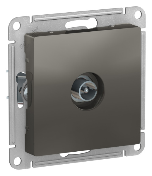 Купить Systeme Electric AtlasDesign Сталь Розетка антенная одиночная TV коннектор, механизм