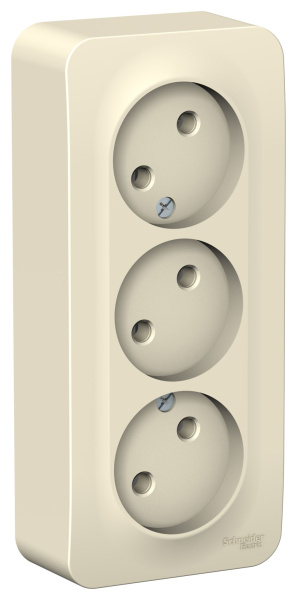 Купить Systeme Electric Blanca наруж Молочная Розетка 3-ая б/з без шторок 16А, 250В, изолир. пластина