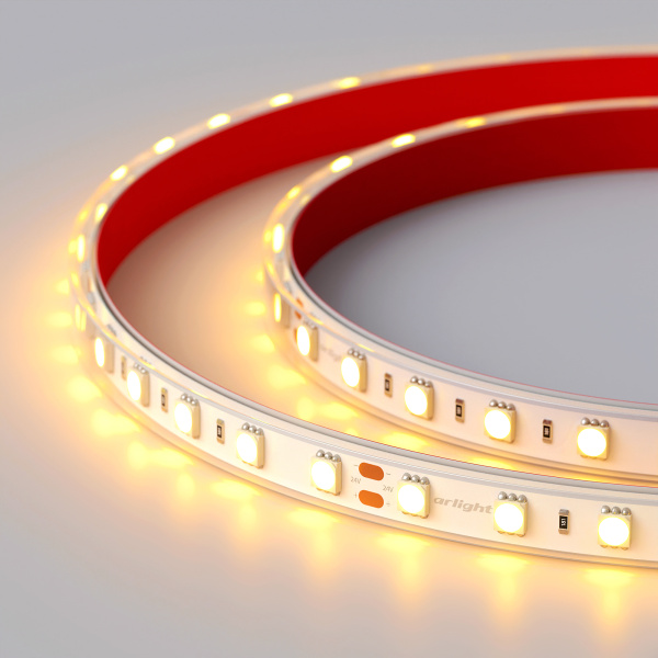 Купить Arlight Светодиодная лента RTW 2-5000PGS 24V Yellow 2x (5060, 300 LED, LUX) (14.4 Вт/м, IP67) 014019