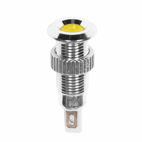 Индикатор металл Ø8 220В подсв/желтая LED Rexant 36-4722