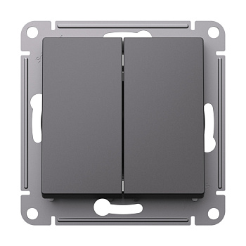 Systeme Electric AtlasDesign Базальт Переключатель 2-клавишный перекрестный, 2 x сх. 7, 10АХ, механизм