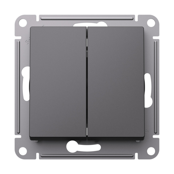 Systeme Electric AtlasDesign Базальт Переключатель 2-клавишный перекрестный, 2 x сх. 7, 10АХ, механизм