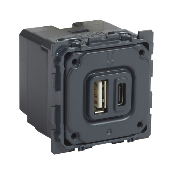 Legrand Сeliane Зарядное устройство с двумя USB-разъемами тип А / тип С 240В/5В 3000мА 067465