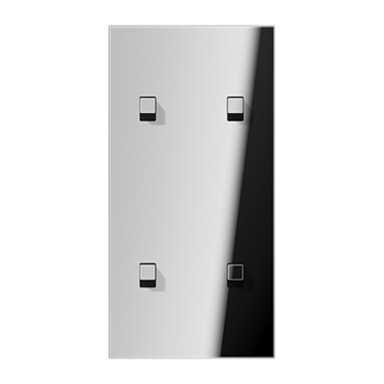 JUNG LS1912 Хром Центральная плата, 2 поста, для вертикальной установки, тумблеры 2+2,куб; метал. исполнение GCR12-25E22