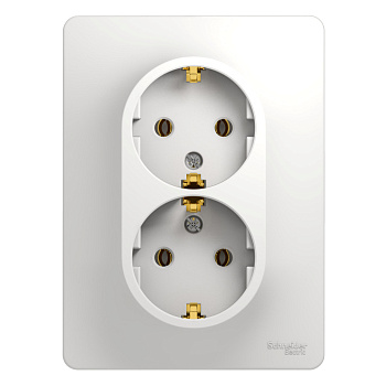 SE Glossa Бел Розетка 2-я с/з (в сборе с рамкой) GSL000124