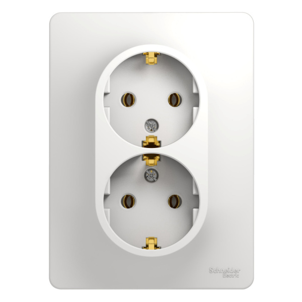 SE Glossa Бел Розетка 2-я с/з (в сборе с рамкой) GSL000124