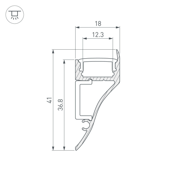 Купить Arlight Профиль ARH-CON-2000 ANOD (Алюминий) 018828