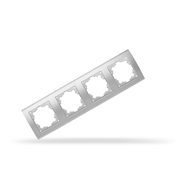 UNIVersal "Бриллиант" Рамка "Серебро" 4-х местная горизонтальная 7949759