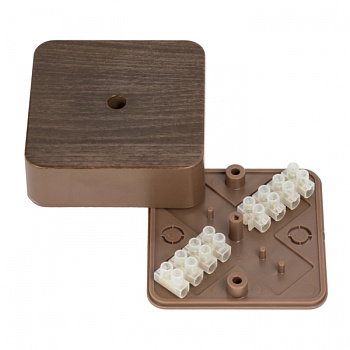 EKF PROxima Коробка разветвительная КМР-030-030кг (75х75х26) с клеммником тёмное дерево